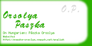 orsolya paszka business card